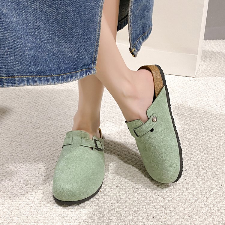 休闲平底文艺包头半拖潮