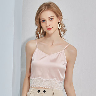桑蚕丝蕾丝吊带抹胸女防走光夏季 打底内衣性感上衣背心 真丝吊带衫