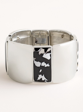 复古外贸原单老货小众chicos经典黑白宽手镯手环高级简约质感欧美