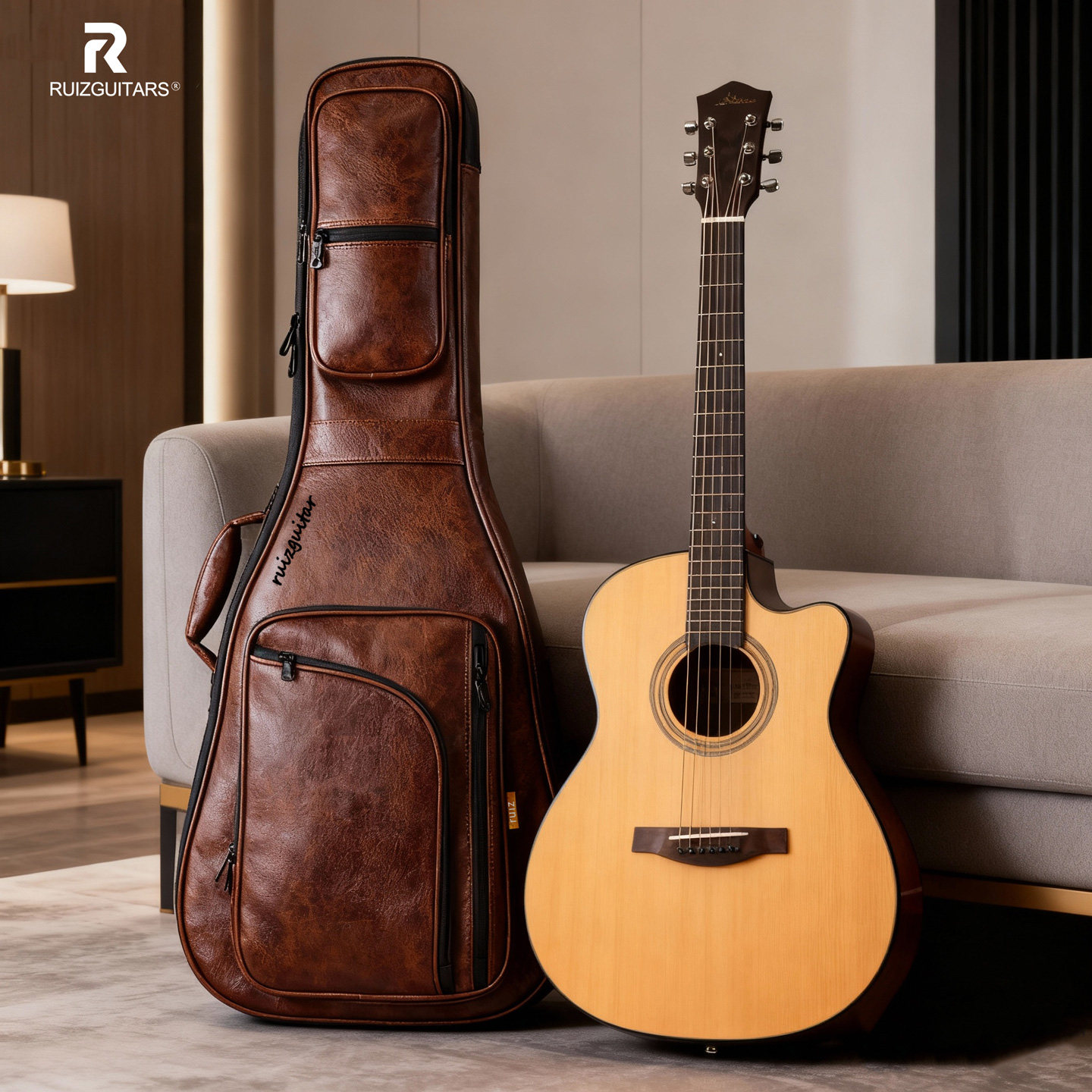 ruiz鲁伊斯吉他皮包加厚防水双肩琴包40寸41寸民谣电箱通用可托运
