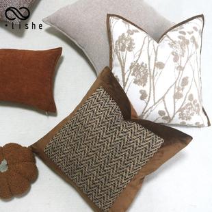 复古抱枕套中古风高级感沙发抱枕靠垫客厅卧室床头靠枕方枕腰枕