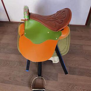 马鞍子全套 马鞍马具 牛皮新款小矮马游客鞍 马术用品 包邮