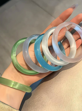 半夏星瑶~清冷感冰透新中式猫眼琉璃手镯国风高级感送闺蜜礼物