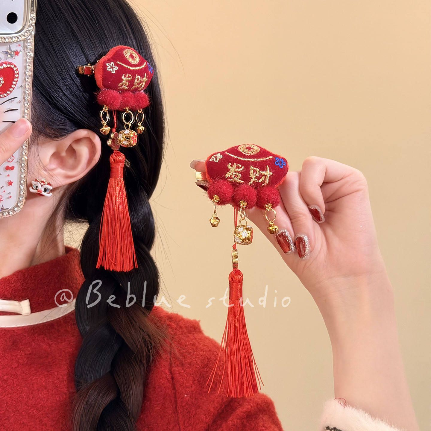 新年要发财~新年红色流苏发财发夹女侧边夹2026马年头饰喜庆发饰,饰品/流行首饰/时尚饰品新,发饰,淘宝优惠券,粉丝福利购,淘宝优惠卷