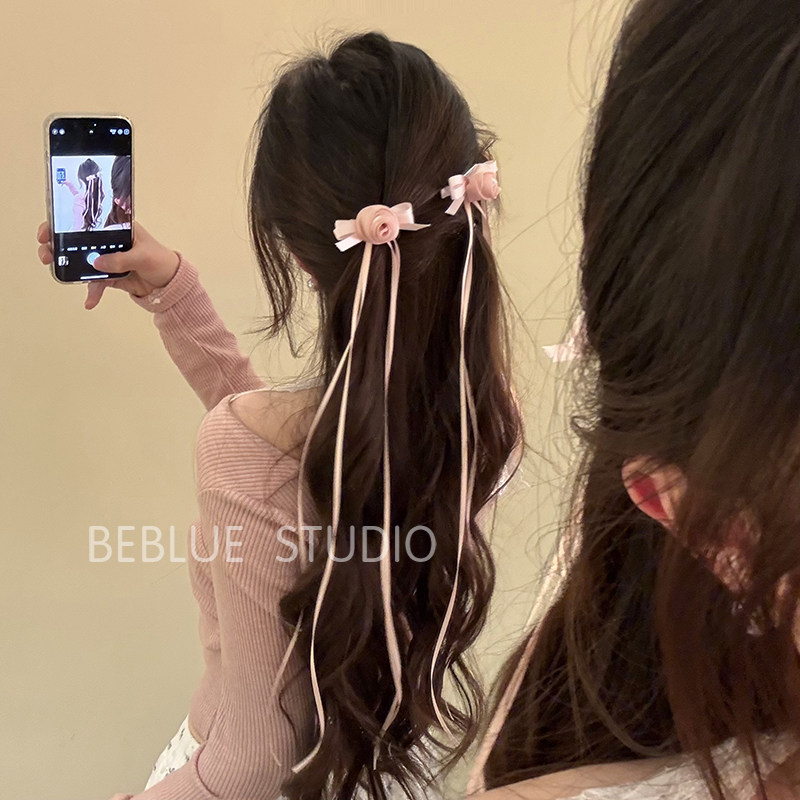 香香公主~芭蕾风粉色花朵蝴蝶结飘带发夹女双马尾头饰演唱会发饰,饰品/流行首饰/时尚饰品新,发饰,淘宝优惠券,粉丝福利购,淘宝优惠卷