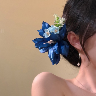 雾霭花海~浪漫百合花发夹女2025新款夏日氛围感海边头花发卡发饰