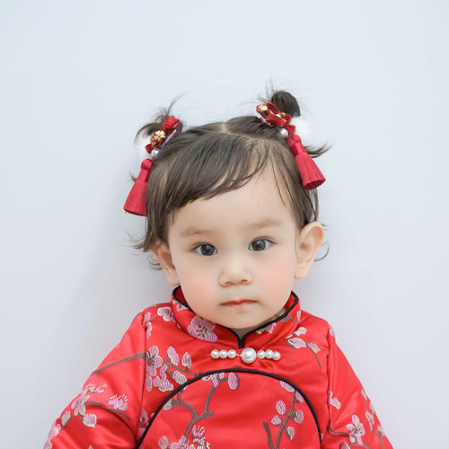 新年流苏女宝宝儿童发夹发饰