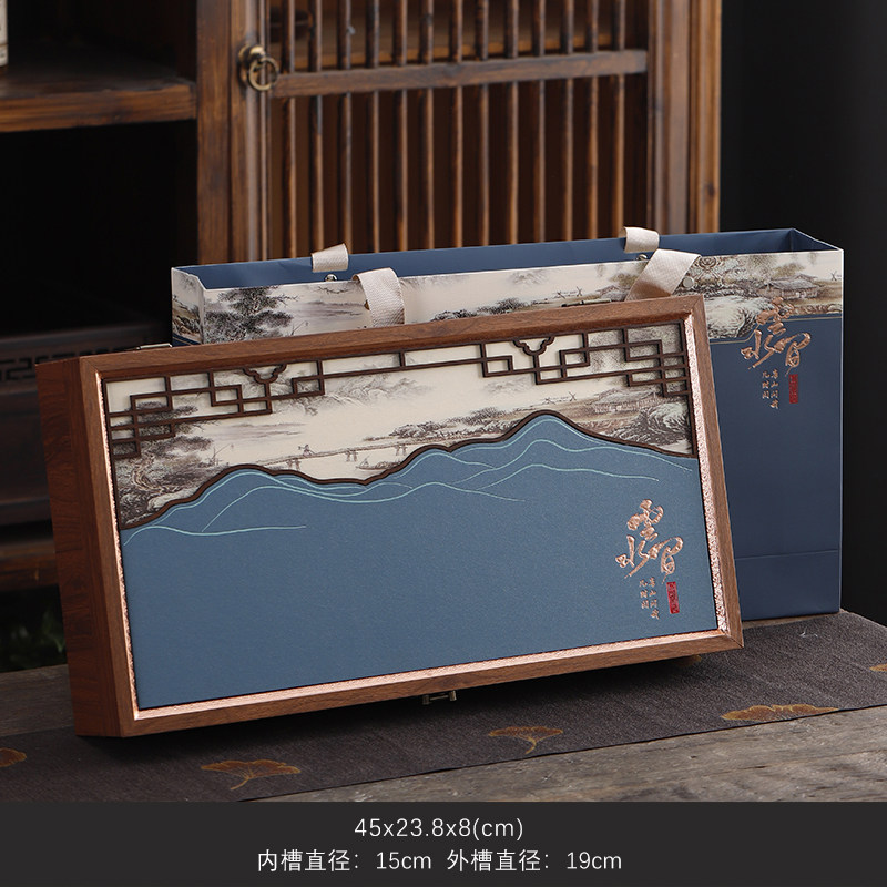 高档复古茶饼包装盒云南普洱茶饼福鼎白茶茶饼357G单双饼礼盒定制