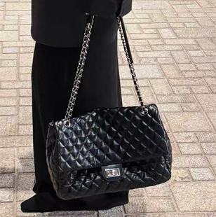 2025秋冬新款高级感小香风菱格链条托特包流浪包百搭单肩斜挎包女