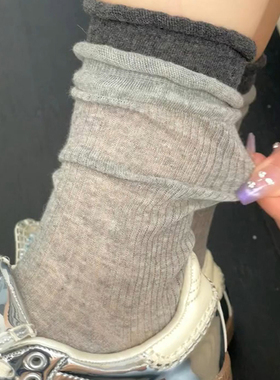 这款双口设计的也太戳我啦！半透面料透气又舒适双口灰色系堆堆女