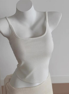 谁懂！不是所有吊带都能叫漫画腰吊带~这件美背白色背心线条绝了~