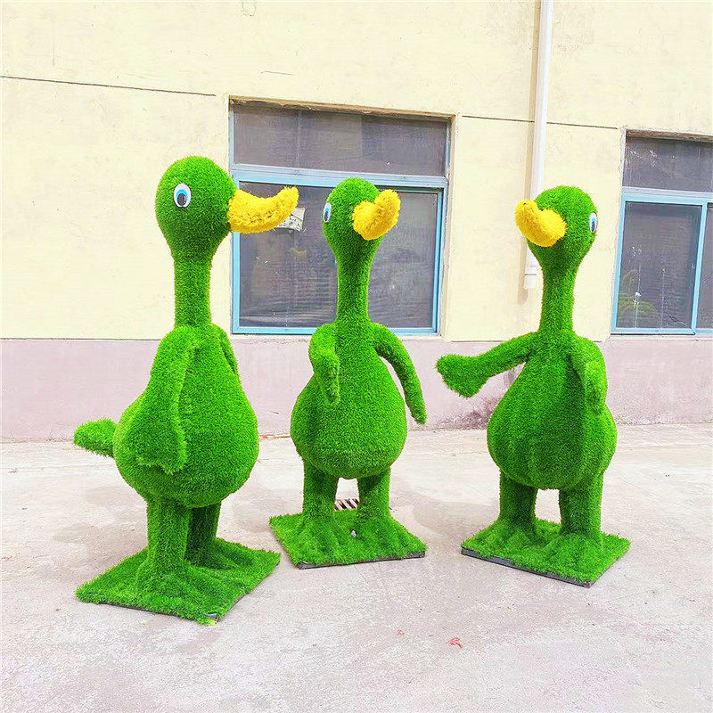 定制广场园林文明城市立体雕塑户外花坛景观造型仿真卡通绿雕工艺