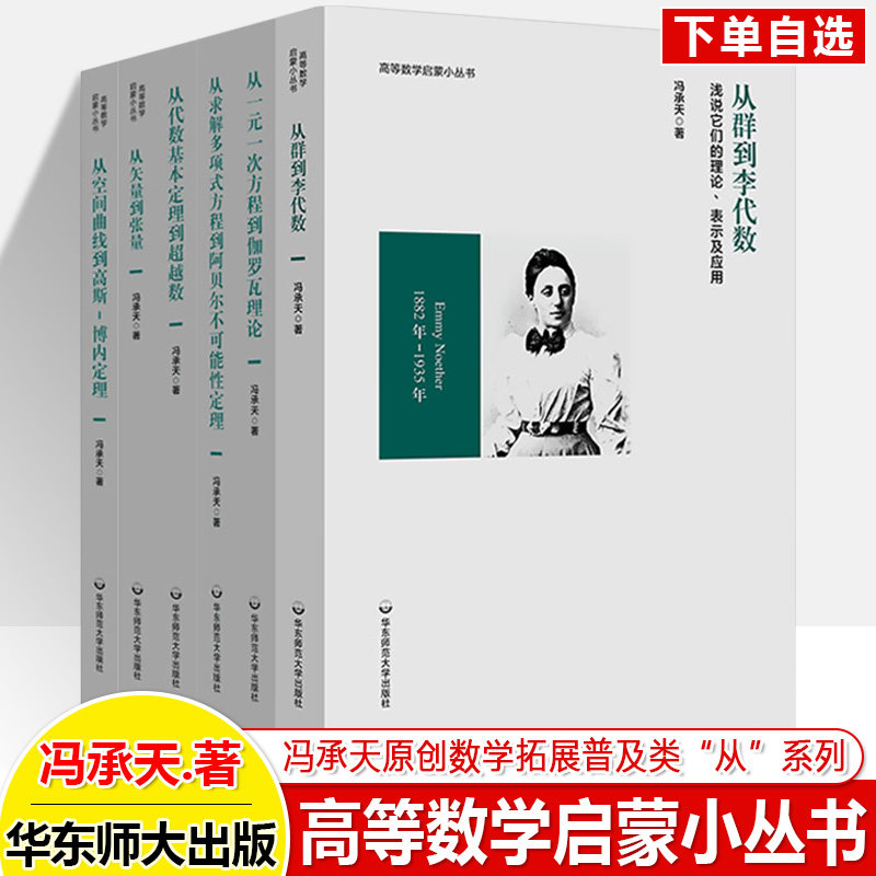 高等数学启蒙小丛书从群到李代数矢量张空间曲线高斯一元一次方程伽罗瓦理论求解多项式方程阿贝尔从代数基本定理大学科普读物学术