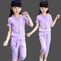 Quần áo trẻ em hè 2019 quần áo bé gái mới Hàn Quốc thời trang trẻ em lớn mùa hè hè phù hợp với áo hai dây - Phù hợp với trẻ em quần áo bé trai