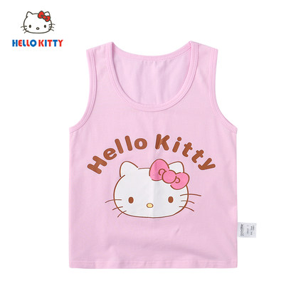HelloKitty童装夏季女童薄款可爱棉质无袖T恤
