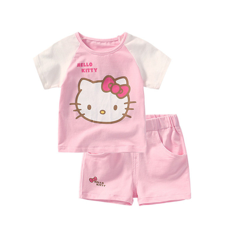 HelloKitty童装夏季女童薄款可爱棉质短袖短裤两件装,童装/婴儿装/亲子装,套装,淘宝优惠券,粉丝福利购,淘宝优惠卷