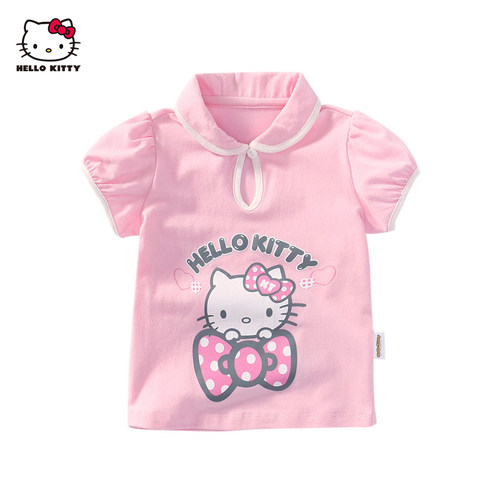 HELLOKITTY夏季女童镂空短袖T恤