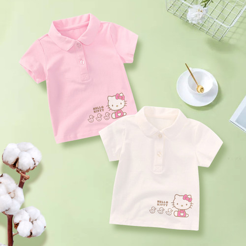 HELLOKITTY短袖t恤纯棉翻领
