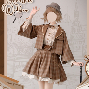 日常可爱 小小冒险家原创lolita 格子裙优雅 售罄展示