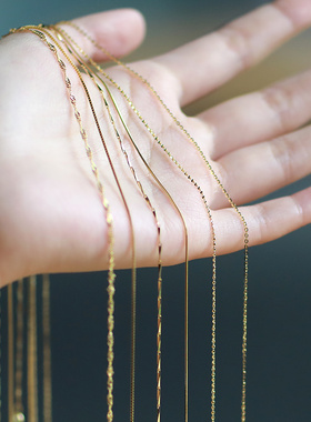 纯银18k金短款蛇骨链啊