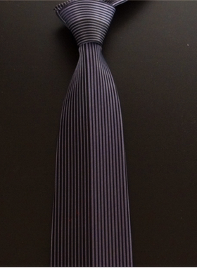 CK领带时尚韩版竖条纹领带男士正装商务箭头型深灰色领带礼盒装