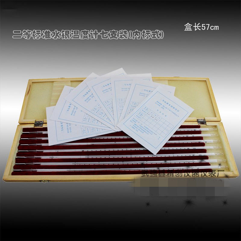 精创内标包检带证书0.1刻度二等标准二级标准玻璃水银温度计