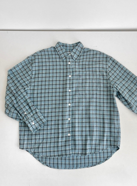 韩国同款  lowclassic1091103   休闲款格纹撞色衬衫