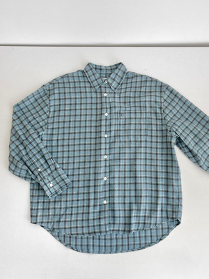 韩国同款  lowclassic1091103   休闲款格纹撞色衬衫