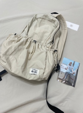 韩代同款ins风韩国设计师品牌23夏depound抽绳多口袋双肩单肩包