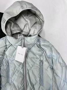 1111101连帽拉链菱格纹羽绒服 Kim 韩国同款 Matin