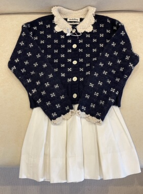 A231013901 小众品牌Mabling 兔毛羊毛混纺复古韩风氛围开衫毛衣