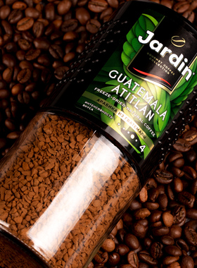 进口俄罗斯纯黑咖啡jardin牌浓香无蔗糖冻干欧式速溶咖啡饮品95克