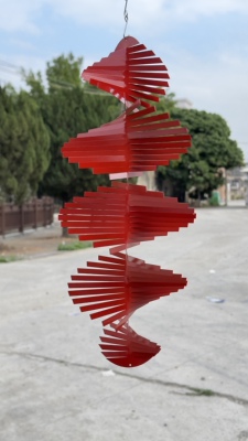 不锈钢镜面旋转风铃炫酷3d立体动态旋转风铃创意家居门店装饰礼品