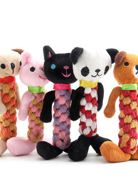 泰迪猫咪宠物发声毛绒玩具洁齿磨牙耐咬可爱动物造型狗狗解闷神器