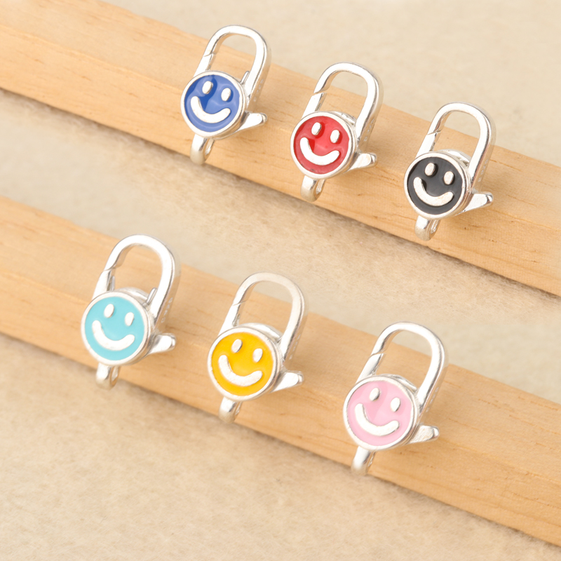 庭祥凯S925纯银笑脸龙虾扣头配件