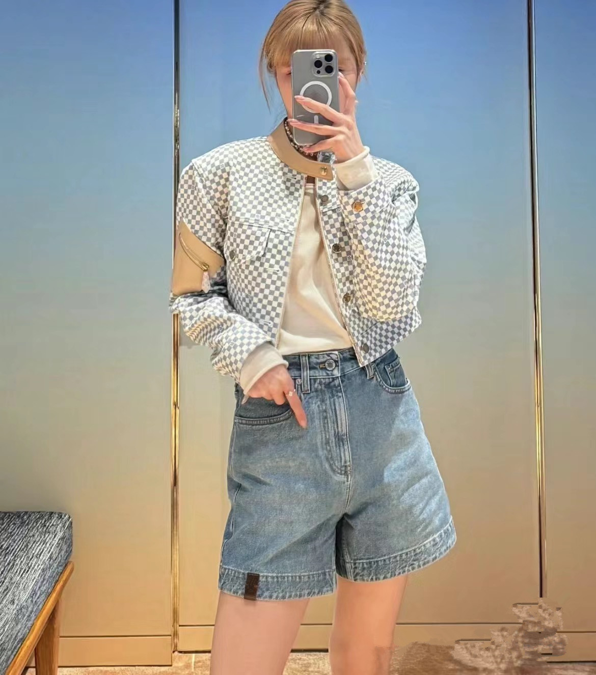 高腰显瘦牛仔短裤女夏薄款a字浅蓝阔腿热裤2026新款超火外穿牛仔