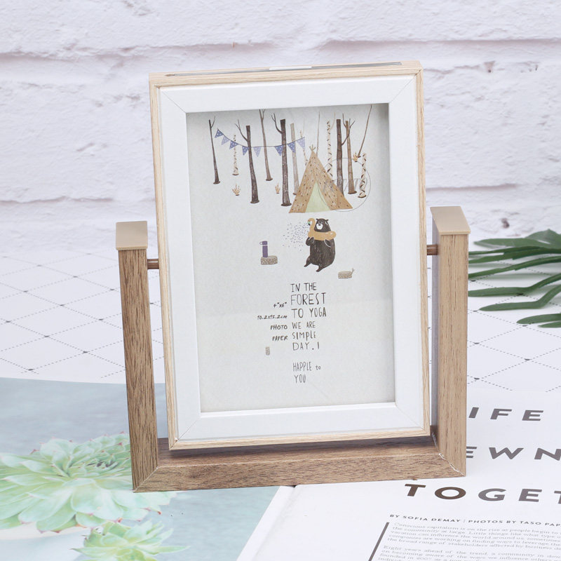 创意新款旋转相框镜子摆台放照片6寸7寸双面办公桌北欧画框架礼物|msdalam kategori Aksesori rumah, photo Frame/Frame - dari Buy2taobao.com untuk memberikan perkhidmatan ejen Taobao profesional membeli