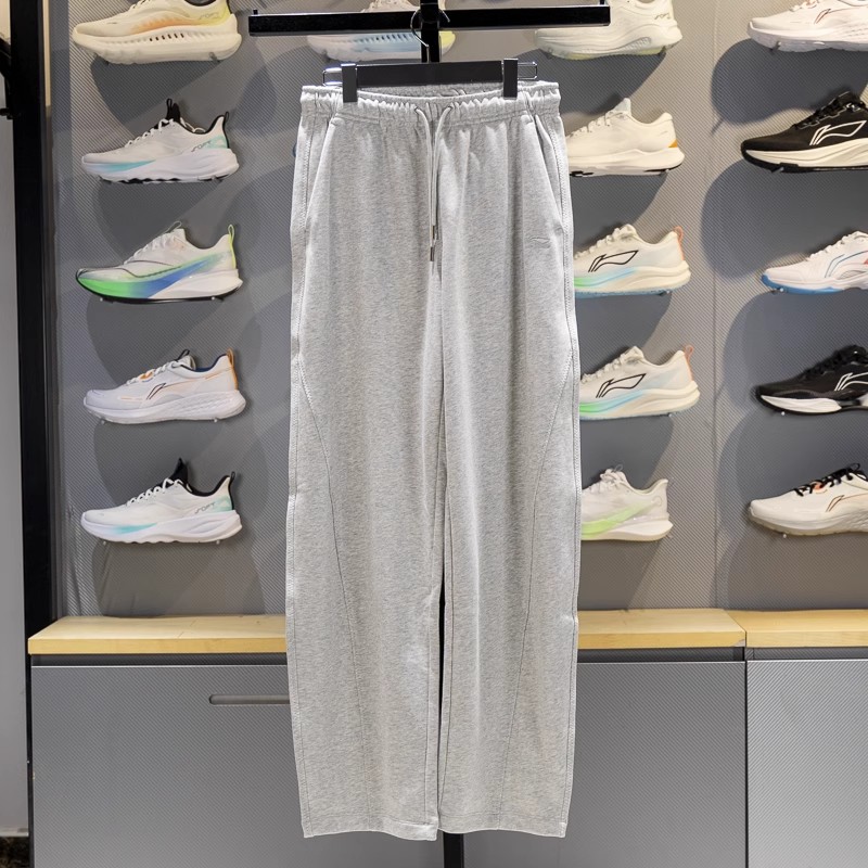 李宁女子卫裤2025新款运动潮流系列直筒宽松休闲运动长裤AKLV740