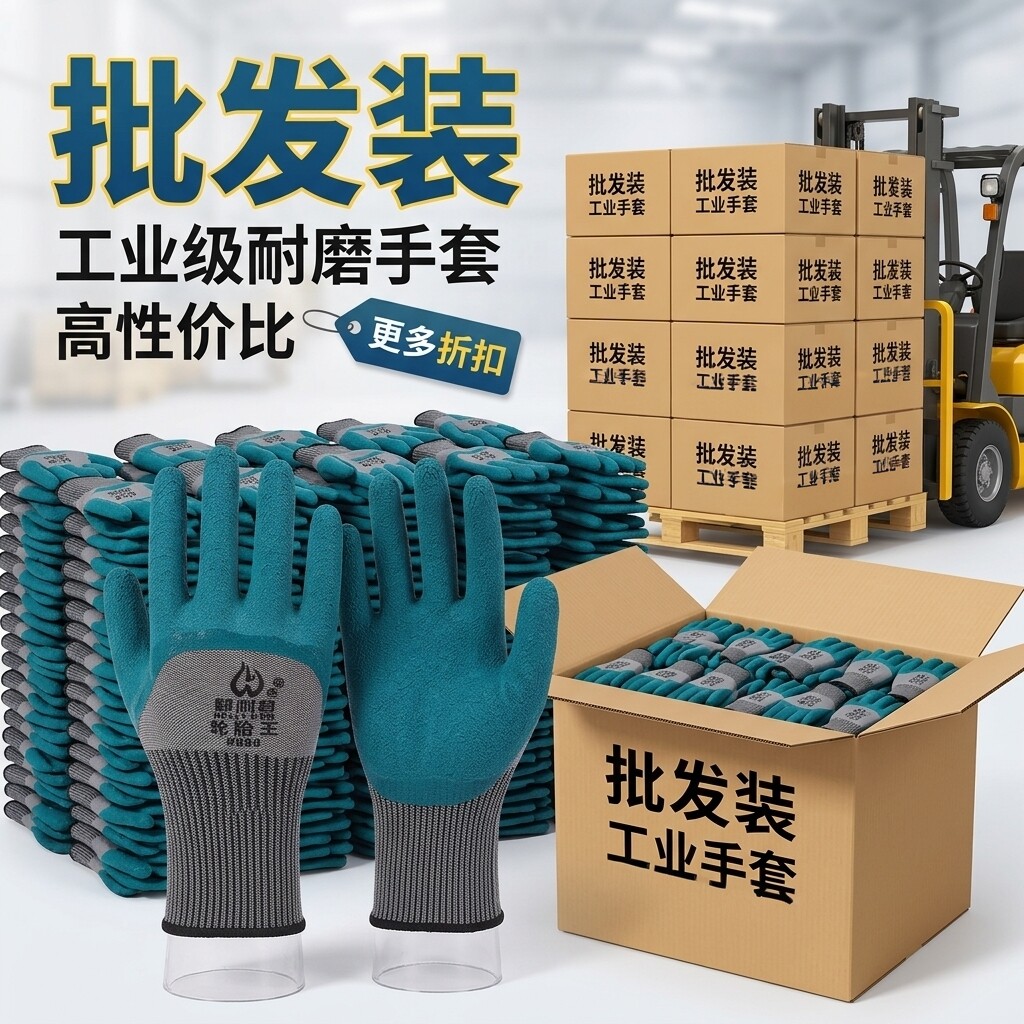 工作劳保耐磨轮胎橡胶劳保手套图片