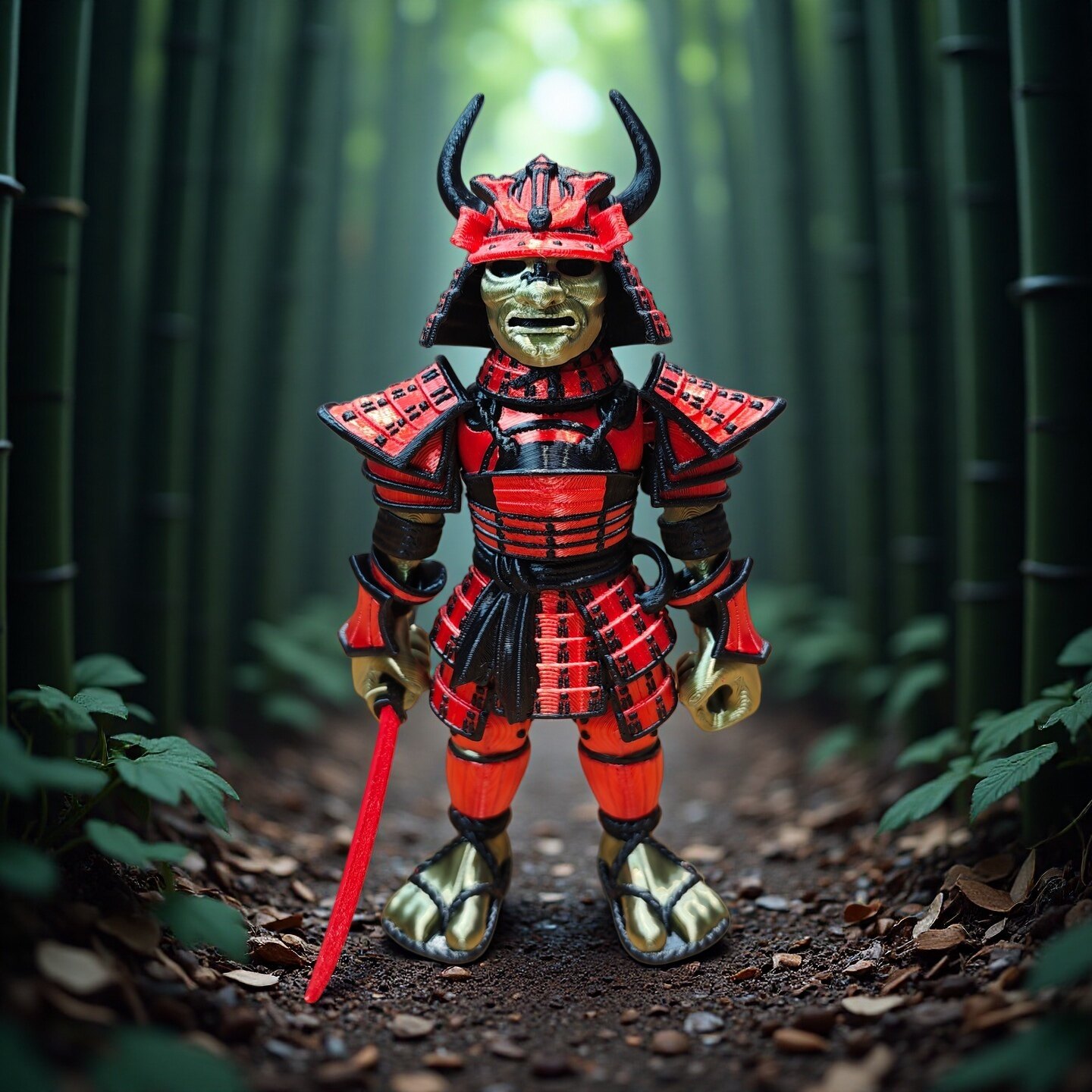 3D打印鬼武士盔甲战士模型手办摆件武士刀道具收藏玩具日本鬼武者