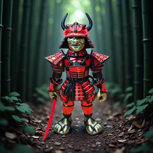3D打印鬼武士盔甲模型摆件