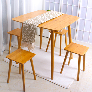 楠竹方桌子儿童学习桌正方形吃饭桌北欧实木四方桌家用小户型餐桌