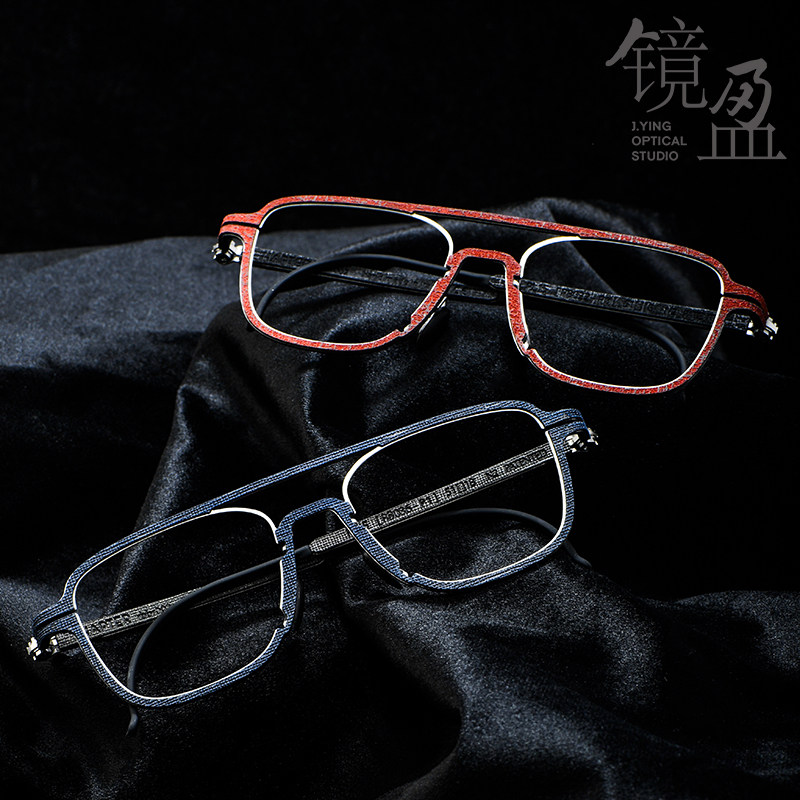 HAPTER镜架PL15镜盈眼镜意大利手造那女双梁方框个性前卫时尚轻薄