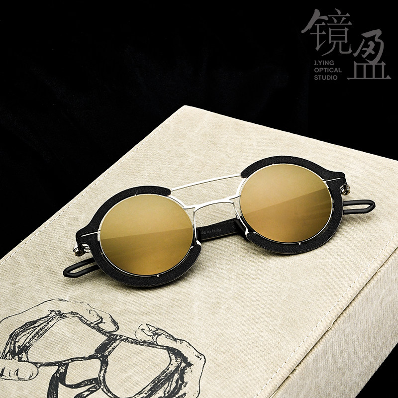 HAPTER墨镜M01MF镜盈眼镜意大利手造薄钢前卫圆框时尚太阳镜