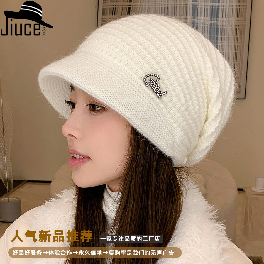冬季帽子女款洋气时髦加厚秋冬2024新款秋天兔毛针织帽冬天毛线帽