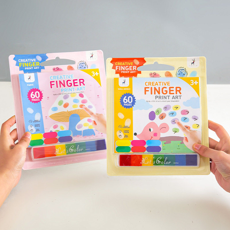 儿童益智手指画印泥颜料套装