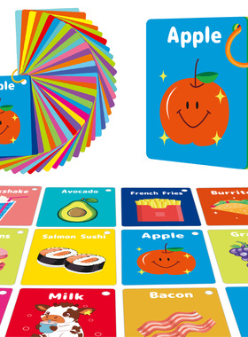 Food Flashcards外贸亲子问答游戏卡英语闪卡儿童食物水果认知卡