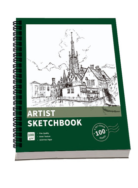 Artist Sketchbook外贸素描本a4加厚速写本空白图画本铅画纸线圈