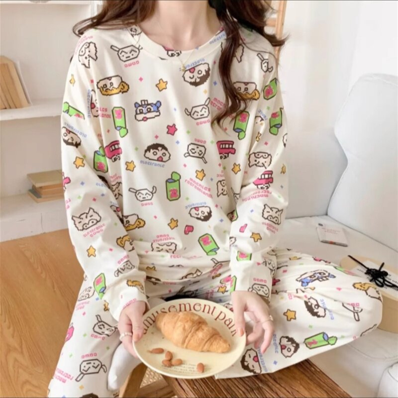 休闲可外穿睡衣女长袖家居服