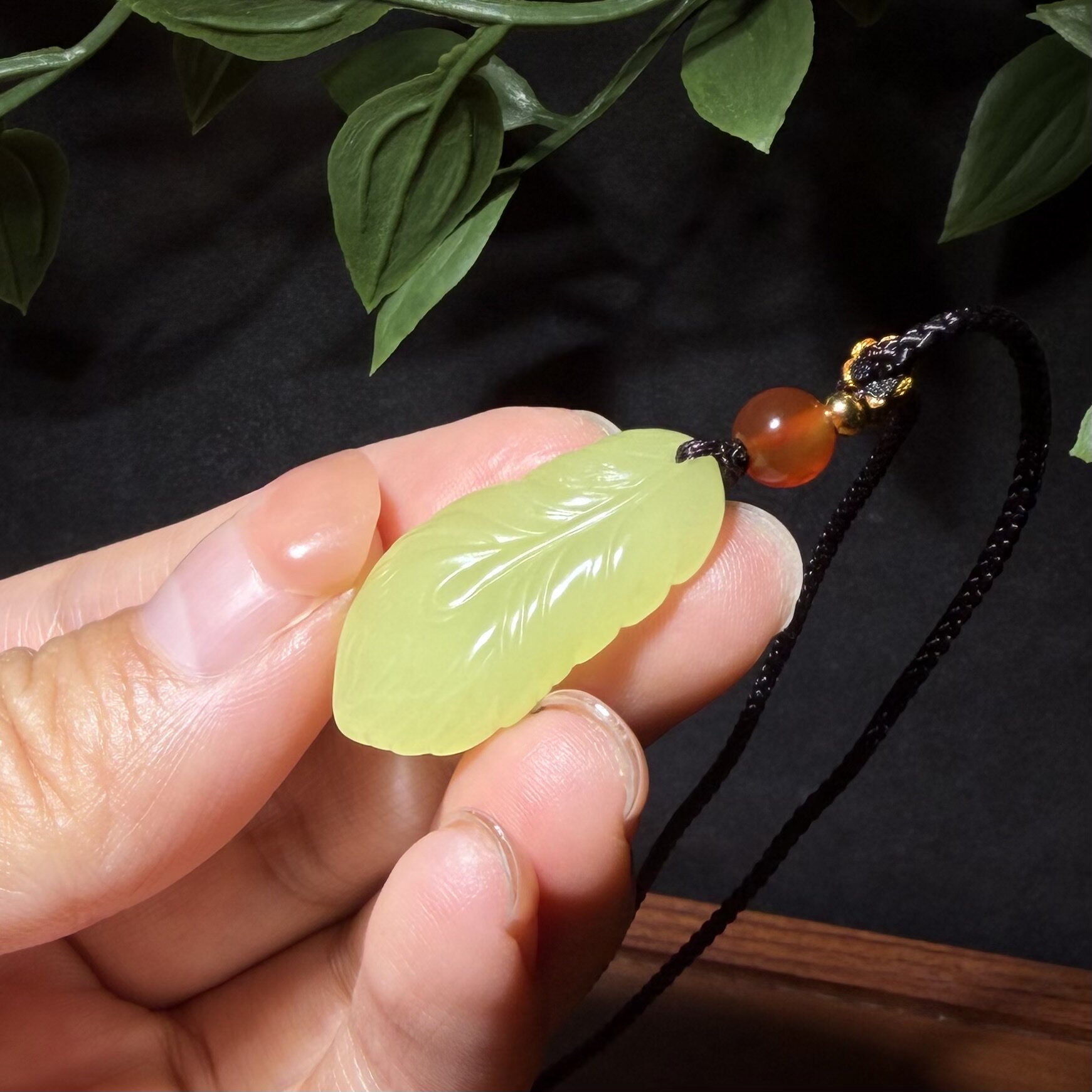 福利~黄玉一帆风顺和田玉吊坠一叶知秋挂件新疆和田玉原石头玉石